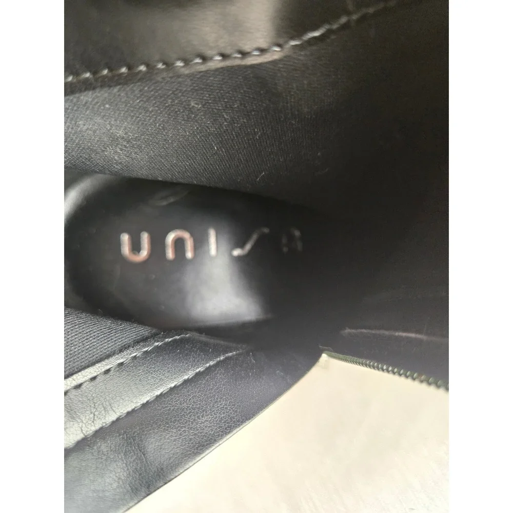 Unisa UNRAYRAY-R Womens Black Textile Buckle Block Heel Ankle Boots‎ Size 7W